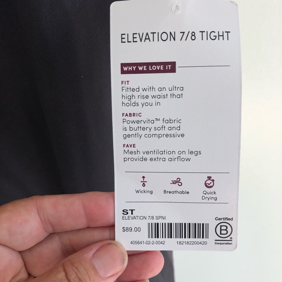 NWT Athleta Elevation 7/8 Tight Gray/Pink ST - Picture 4 of 5